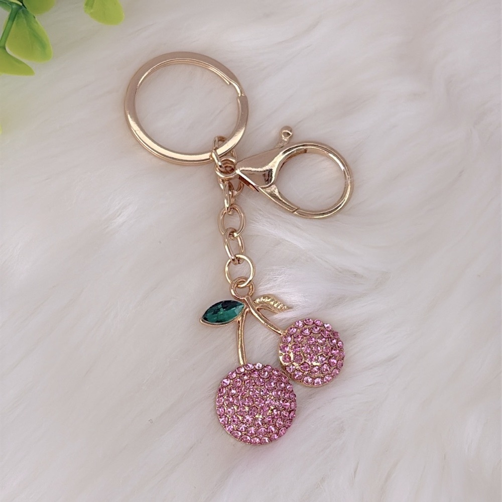 Cherry‎ Rhinestone Bag Charm/ Keychain Accessory - Picture 3 of 5